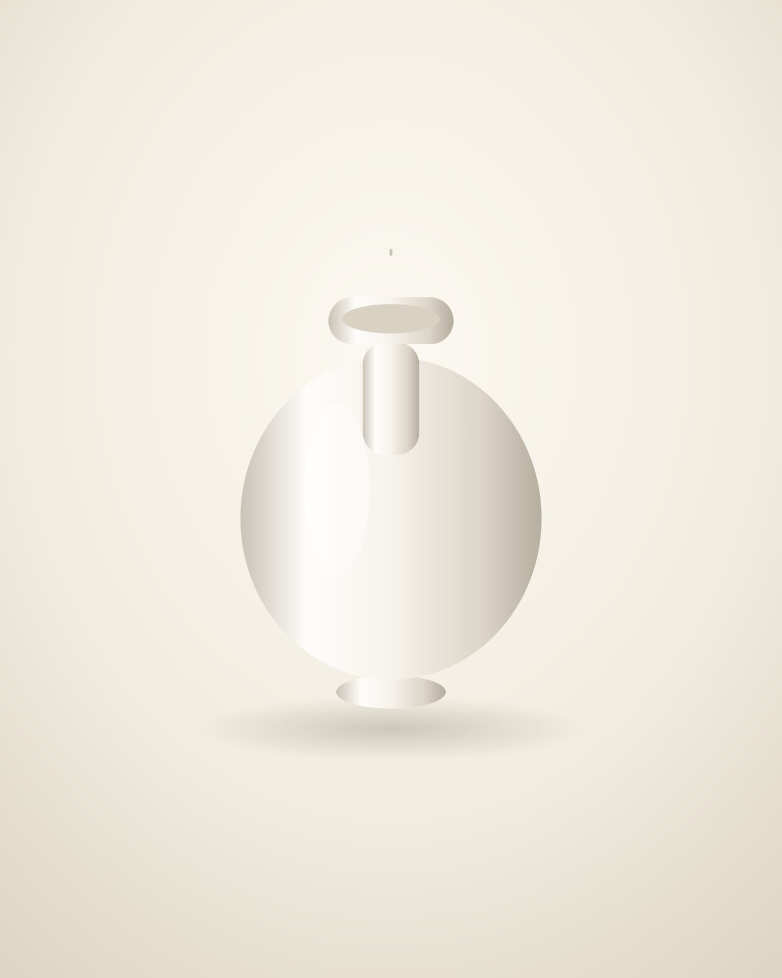 Moon Vase (月白瓶) — A tall vase in moonlight white, its surface soft as satin.